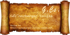 Günszberger Csilla névjegykártya